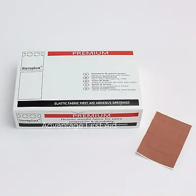 Premium Elastic Fabric First Aid Sticking Plasters (50) 7.5cm X 5cm Large Square • £8.49