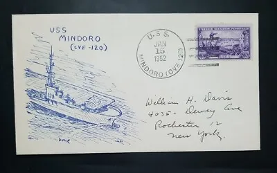 US Stamps 1952 U.S.S. Mindoro Naval Cancel Patriotic Postal Cover • $4.99