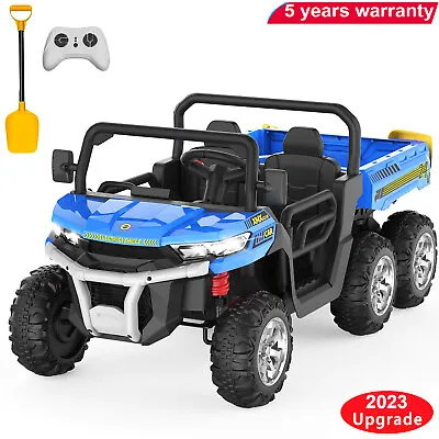 New 24V Kids Ride On Car UTV Truck W/ Dump Bed 6 Wheel 2-Speed RC Christmas Gift • $311.38