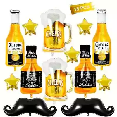 Large Foil Balloons Party Decorations Cheers Whiskey Corona Bottle Balloon Beer • $4.97