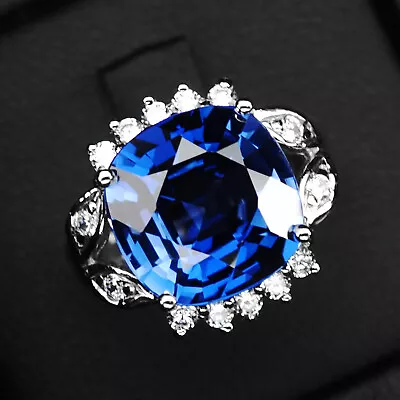 Gorgeous Vivid Blue Sapphire Cushion 9 Ct 925 Sterling Silver Handmade Rings • $32.99