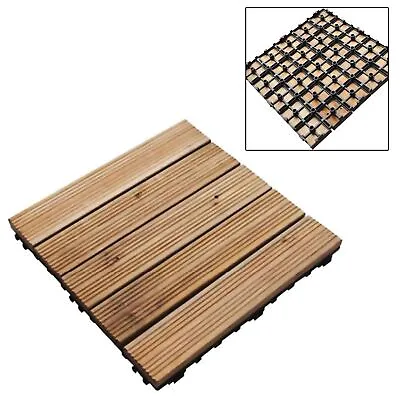 9Pc Decking Tiles Square Interlocking Connecting Instant Garden Outdoor Flooring • £28.99