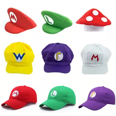 Super Mario Bros Luigi Wario Waluigi Hat Cap Fancy Dress Cosplay Costume Party • $14.95