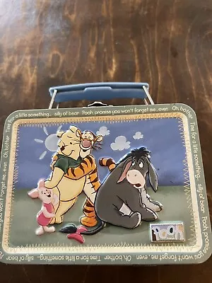 Disney Winnie The Pooh Tin Metal Lunch Box Mini Pooh Tigger Piglet Eeyore • $9.99