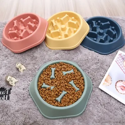 £3.59 • Buy Puppy Slow Feeder Dog Bowl Anti Bloat No Gulp Pet Cat Interactive Feeding Dish
