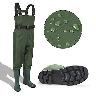 2-Ply Waterproof PVC Fishing Chest Waders W/Wading Boots For Hunting Fishing • $43.88