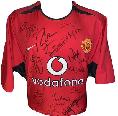 Signed Manchester United Legends Home Shirt Ferguson Beckham Keane McGuinness • £499.99