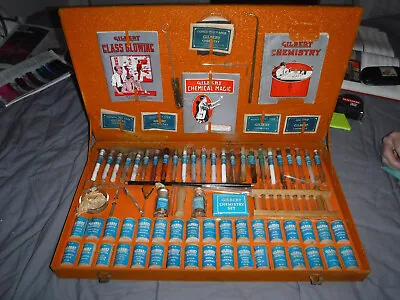 1930's A.C. Gilbert Chemistry Outfit #10 Set In An Orange Metal Box • $500
