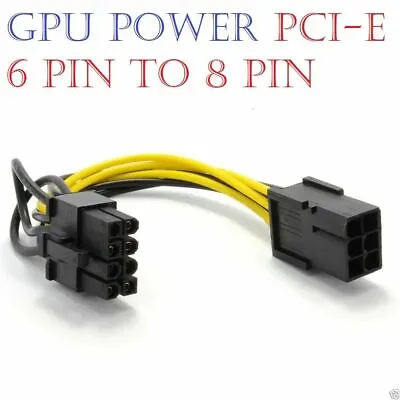 £2.98 • Buy 10cm PCI Express PCIe 6 Pin To 8 Pin Graphics Card Power Adapter Cable [006486]
