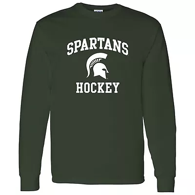Michigan State Spartans Arch Logo Hockey Long Sleeve T-Shirt - Forest • $29.99
