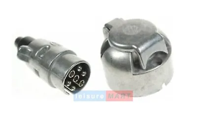 £8.27 • Buy 12N 7 Pin Aluminium Metal Towing Trailer Plug And Socket 12 Volt 12 N Type