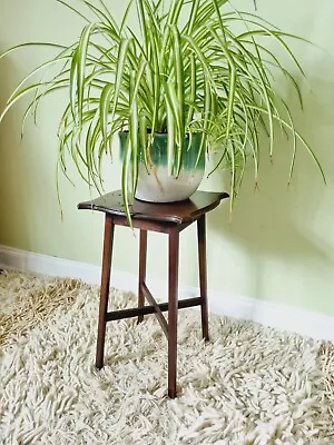 Antique Arts & Crafts Oak Plant Stand Lamp Phone Table Primitive Style 50 Cm • £79.99