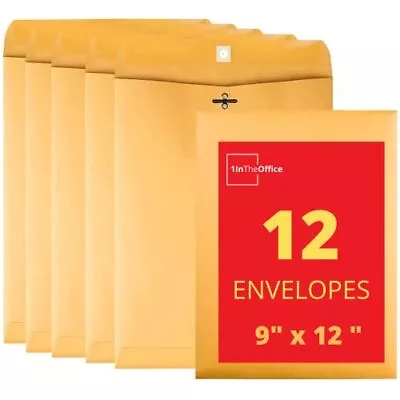 Manilla Envelopes Brown Clasp Envelopes 9x12 Moisture-Activated Glue Adhesive... • $17.80