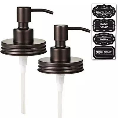 2 Pack Mason Jar Soap Dispenser Lids Rustproof Stainless Steel Lid With Pump • $15.30