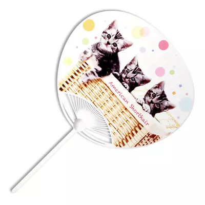 Japanese UCHIWA Fan Yukata Kimono Hand Held American Shorthair Cat Made In Japan • $9.95