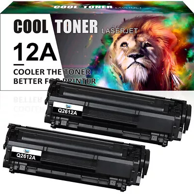 2PK Q2612A 12A Black Toner For HP LaserJet 1018 1020 1022 1010 1012 3015 Printer • $19.97