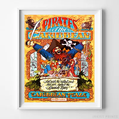 Vintage Disneyland World Print Caribbean Plaza Poster Disney Wall Art UNFRAMED • $7.95