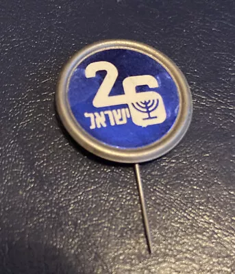 ISRAEL 26th INDEPENDENTS DAY BADGE PIN INSIGNIA RIBBON MEDAL 1974 1 1/2” • $4.99