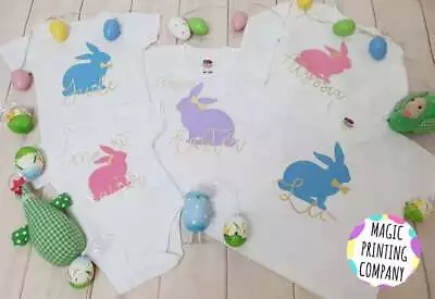 Girls Boys Easter Bunny T-shirt Top Vest Outfit Bodysuit Baby Vest Kids Costume  • £9.99