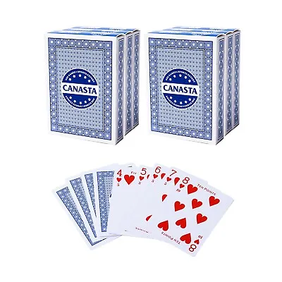 6-Dack Canasta Cards With Point Values. Bonanza/Hand&Foot Game Playing Card Deck • £19.26