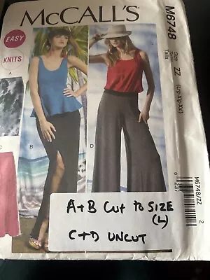 McCalls Easy Knits Skirt And Pants Pattern (Skirt Cut To Size L - Pants Uncut) • £2.50