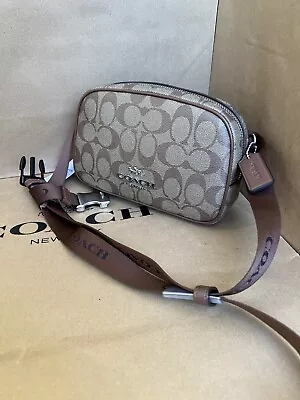 NWT Coach CR137 Small Pace Belt Bag Fanny Pack Sling Bag Khaki Saddle Signature • $109