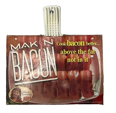 Makin Bacon • Microwave Bacon Cooker Tray/Rack • Quick Crispy Bacon Vtg • $5.99