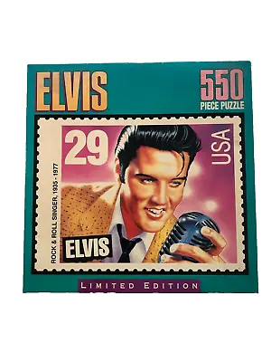 VTG Elvis Presley Milton Bradley 550Pc Puzzle Limited Edition Postage Stamp NIB • $19.99