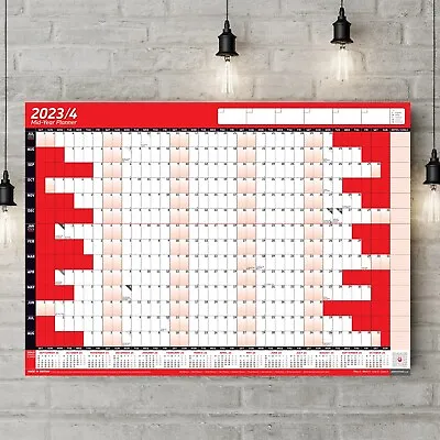 £25.99 • Buy Mid-Year Wall Calendar 2023-2024 A2 Planner Academic Uni School College RED