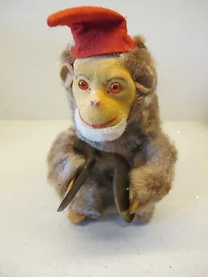 £19.99 • Buy Vintage Wind Up Monkey Playing Cymbals Toy In Working Order