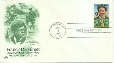 $4.99 • Buy 1988 Francis D. Ouimet Golfing Hero Art Craft First Day Of Issue Postal Cover
