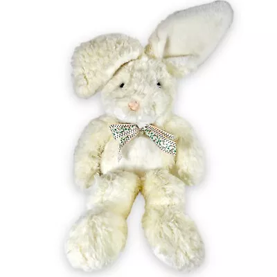 Mary Meyer White Plush Bunny Rabbit W Floral Easter Bow Large Stuffed Animal 32  • $25.47