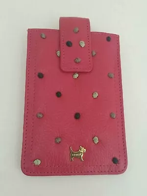 Radley Pink Leather Phone Case - Slim Sleeve / Pouch - Knot Embellishments  • £12.99