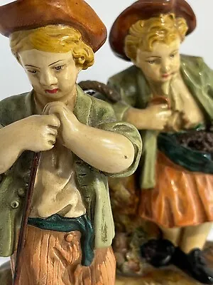 VTG  BORGHESE  Figuerines Chalkware Niepold Shepherd/Shepherdess Circa 50s FINE • $149