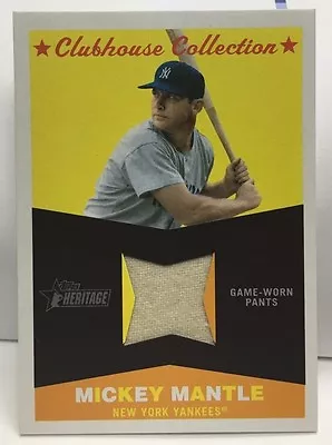 Mickey Mantle 2009 Topps Heritage Clubhouse Collection Relic GU Jersey Pants  SP • $479.99