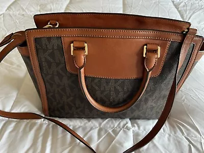 Michael Kors Large Brown Logo Handbag • $75