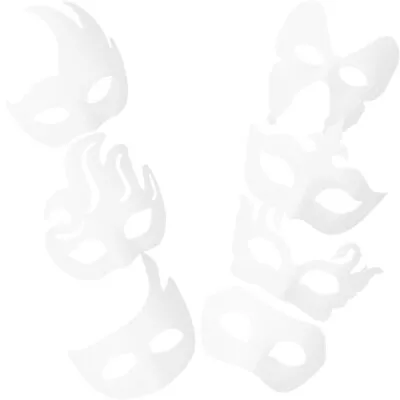  70 Pcs White Paper DIY Pulp Mask Man Unpainted Craft Masks Blank Masquerade • £33.15