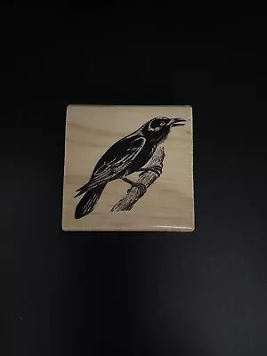 Craft Smart Halloween Stamp Crow Rubber Stamp Wood Mounted Craft Tool 2 X2  NEW • $7.77