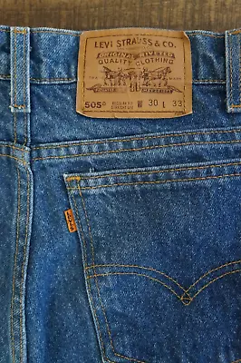 Vintage Levis 505 Orange Tab Jeans Regular Straight Mens ~30x~34 SEE PICS 4 MEAS • $60