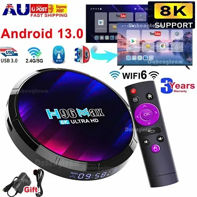 2024 Upgraded H96 MAX Smart Android 13.0 TV Box Quad Core 8K HD Stream Player • $47.49