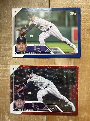 2023 Topps Jose Iglesias Red Foil And Blue Border Colorado Rockies • $2