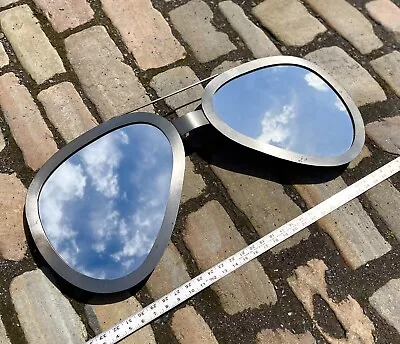 VERY RARE Curtis Jere Aviator Sunglasses Mirror Brushed Silver Signed • $4800