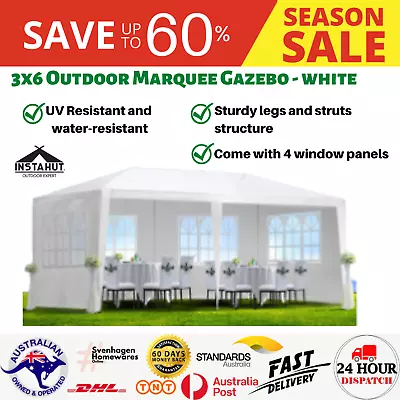 $130.22 • Buy Outdoor Garden Gazebo Wedding Party Tent 3x6m Marquee Canopy Camping Shade White