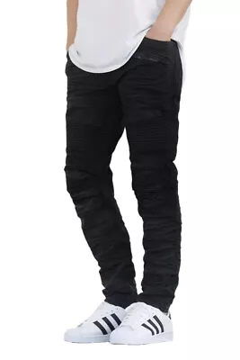 Men's New Biker Distressed Stretch Skinny Jeans 6 Colors *fast Ship • $30.99