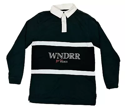 WNDRR Men's Long Sleeve Rugby Style Sweater Size M Black & White Lightweight • $30.97