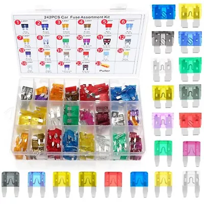 Mini Car Fuse Assortment Assorted Kit Blade Set Auto 240 Pcs Truck Automotive • $9.68