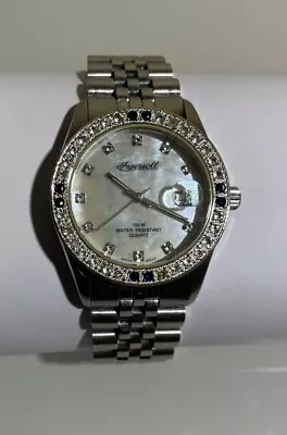 £79.99 • Buy Gents Vintage Ingersoll Diamond Sapphire Bezel Dress Watch In34126g 100m 