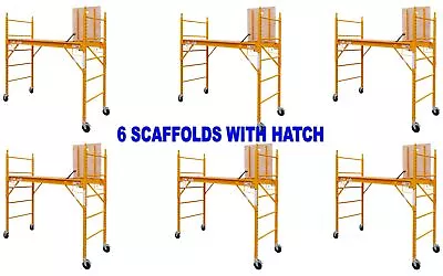 6 Complete Sets Of 6 Foot Rolling Scaffolding 1000-LB Capacity W/hatch Meets OSH • $1499