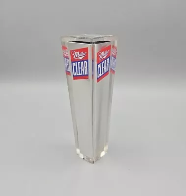 Vintage RARE Miller Clear Beer Four-Sided Acrylic Beer Tap Handle NEW • $14.99