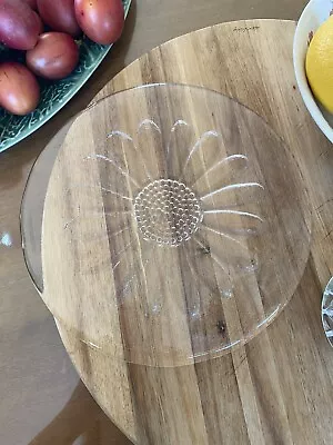 Vintage Dartington Daisy Crystal Cheese Platter • $35